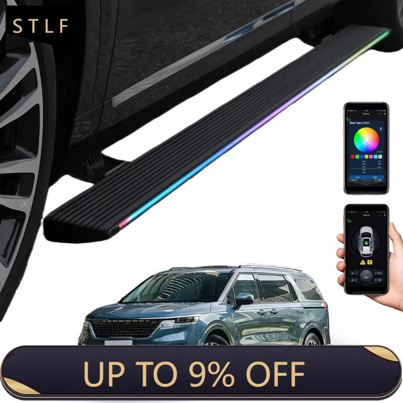 Electric Running Boards with LED Lights Automatic Power Side Step For Carnival 2023 Auto Body Parts with Carry Bag