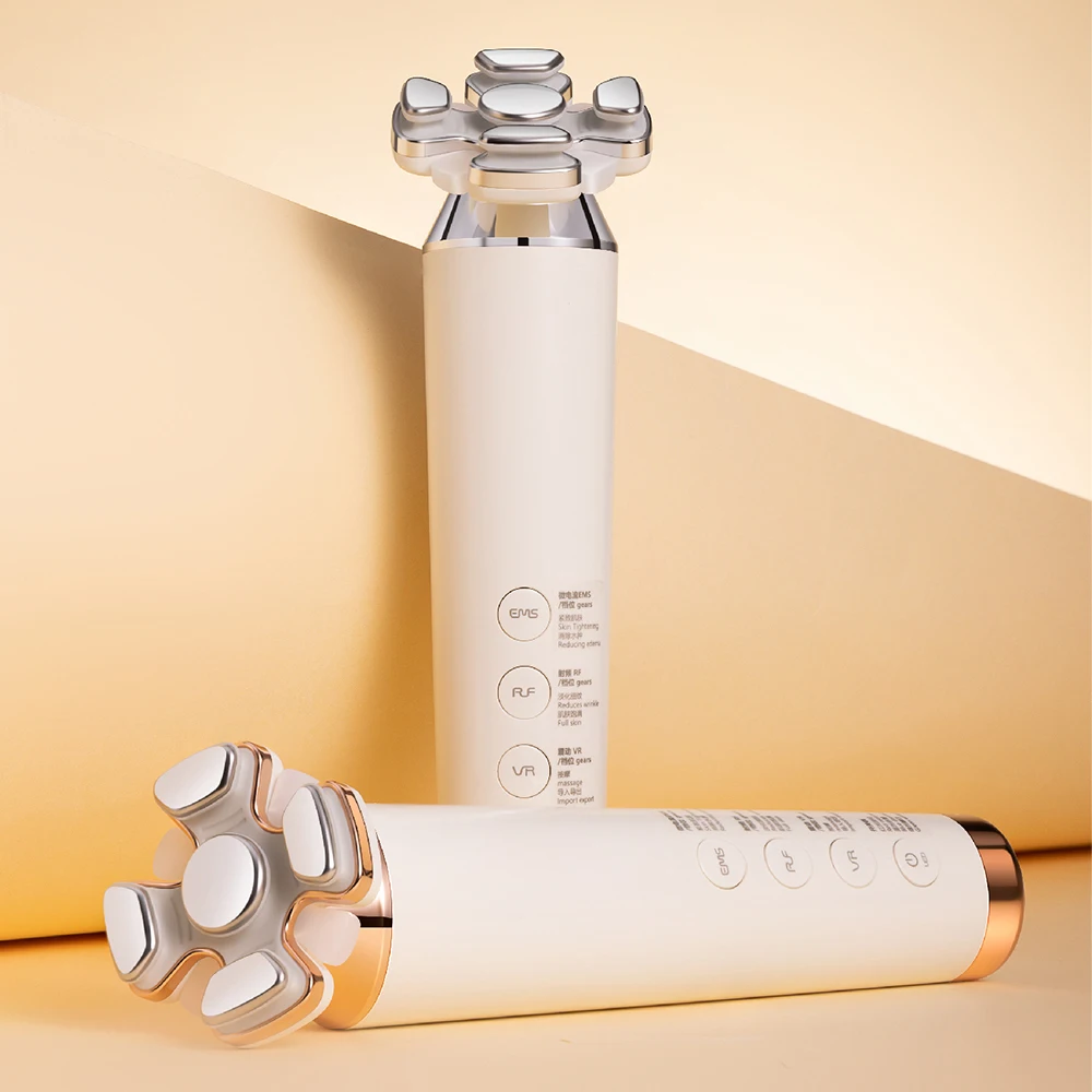 Unique Free Moving RF Head Three LED Light Vibtraion EMS Home Use Radio Frequency Facial Beauty Device Instrument