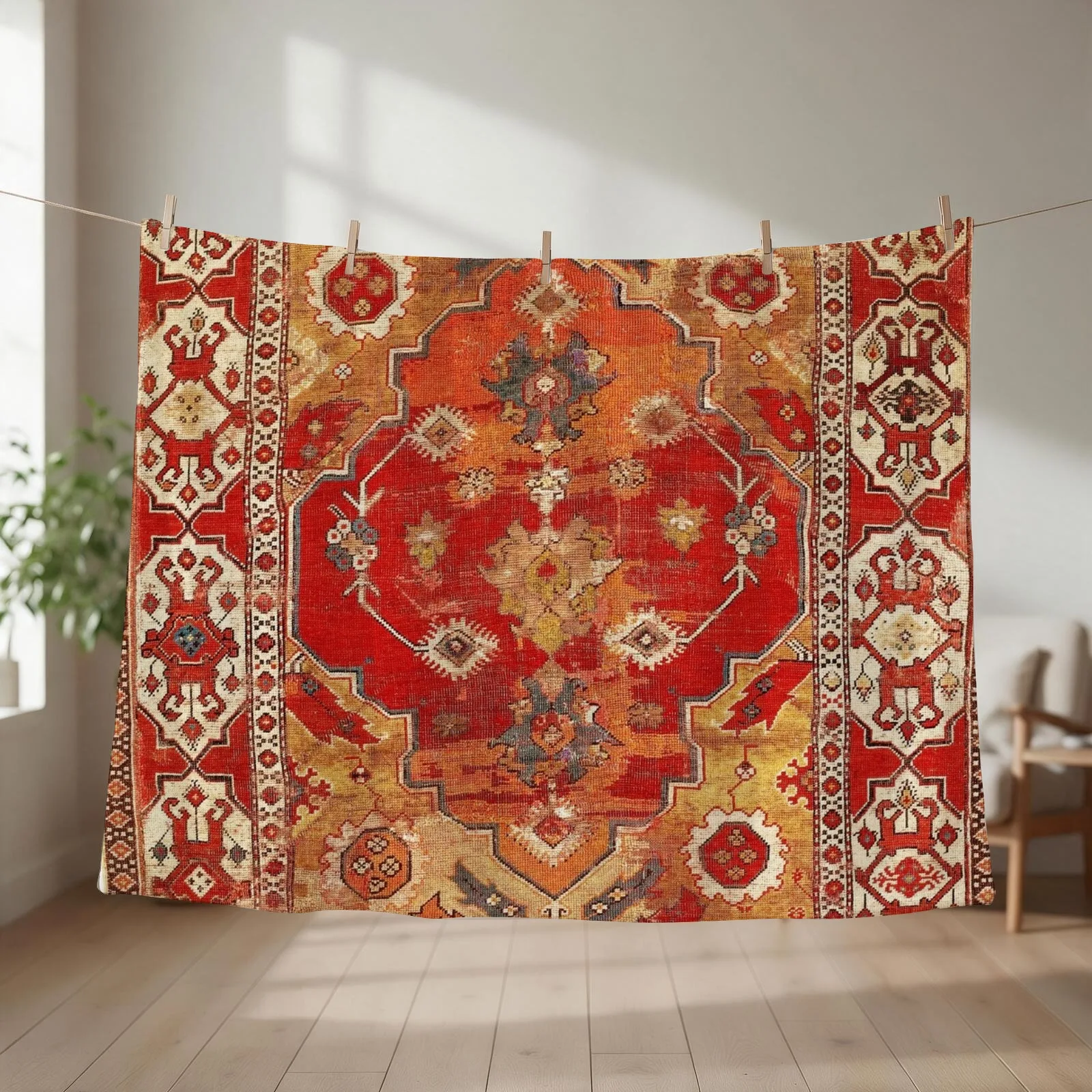 Transylvanian West Anatolian Carpet Print Throw Blanket Bed Fashionable Beach sofa bed Furrys Blankets