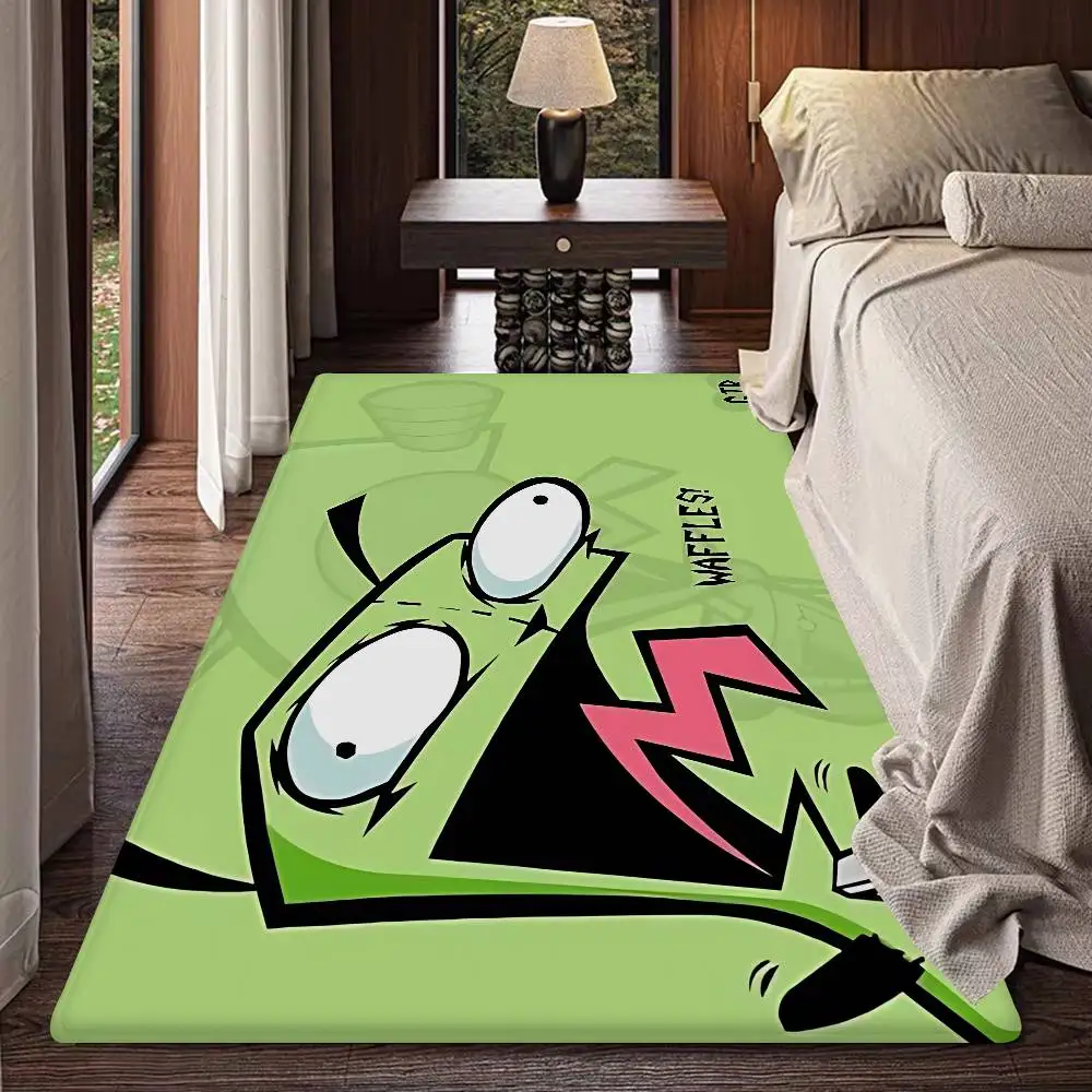 Invader Zim Cartoon Hallway Carpet Washable Non-Slip Living Room Sofa Chairs Area Mat Kitchen Doormat Area Rug