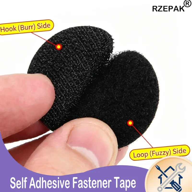 High Viscosity Self-Adhesive Magic Patch, Circular Hook & Loop Patches, Non-Slip Fastener for Sofa Carpet Handmade DIY Home Use
