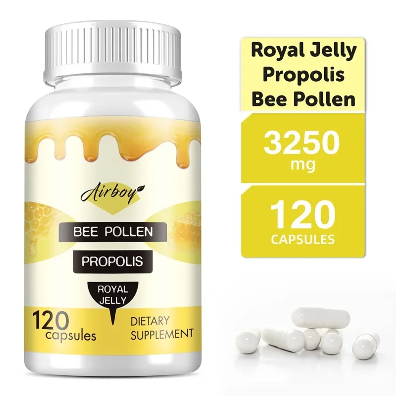 Bee Pollen - Contains Propolis and Royal Jelly To Support Liver and Immune System Health, Antioxidants, and Boost Energy Levels