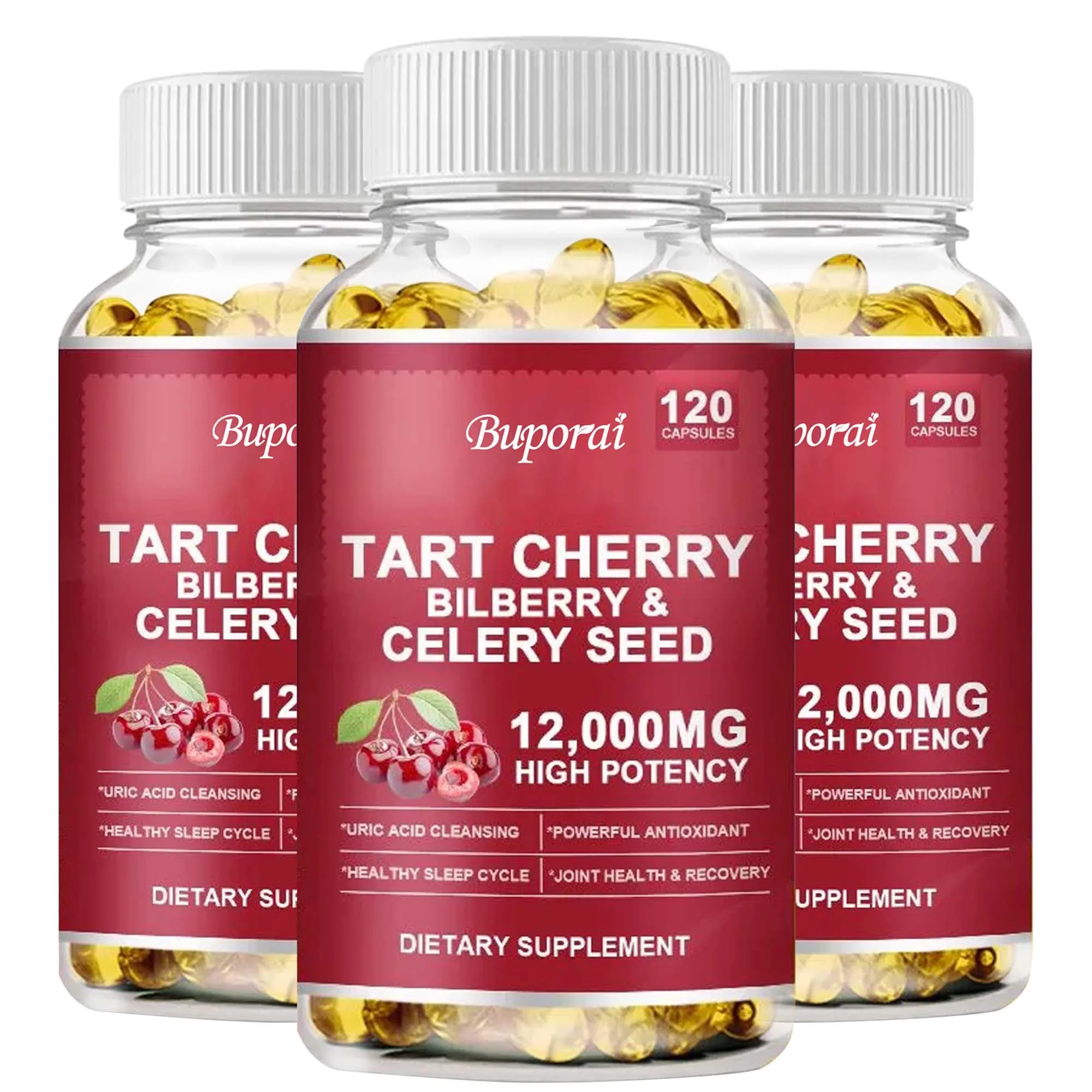 Tart Cherry Bilberry Capsule - Helps with Post-exercise Recovery, Detoxification, Rest, and Improved Activity Levels