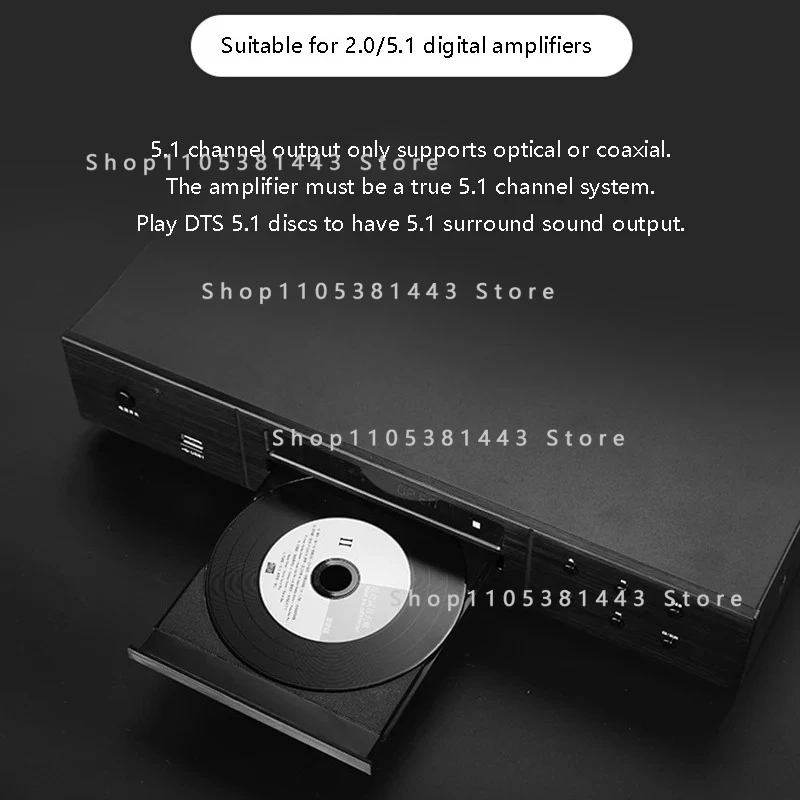 Wireless Bluetooth 5.0 Support DTS Decoding CD Music PlayerDSP Sound EffectBuilt-in NE5532 Op Amp Multi-function HIFI CD Player