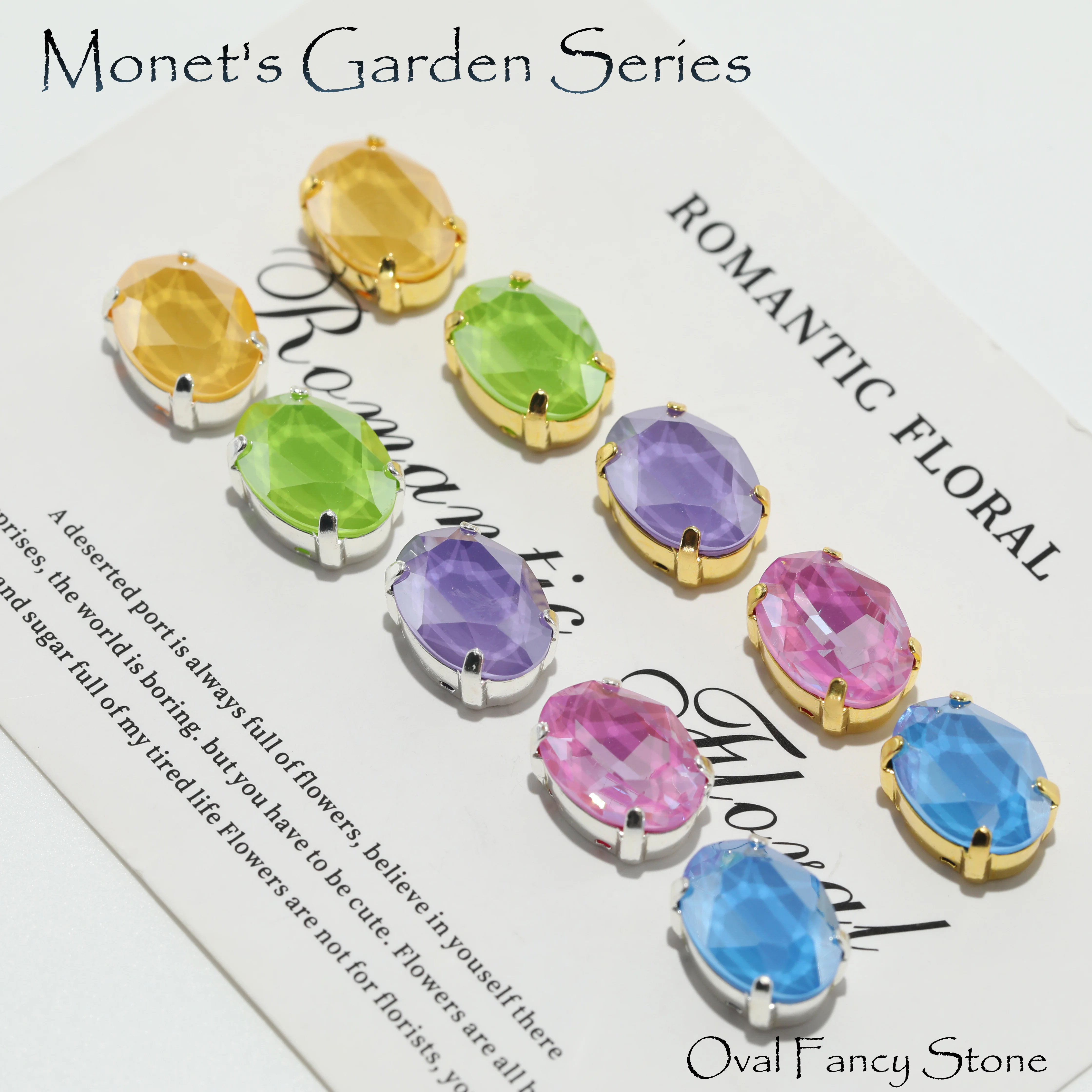 GRST Premium K9 Crystal Oval Mocha Rhinestones Monet's Garden 2.0 Series DIY Decor for Dresses Shoes Bags Nail Art Handmade