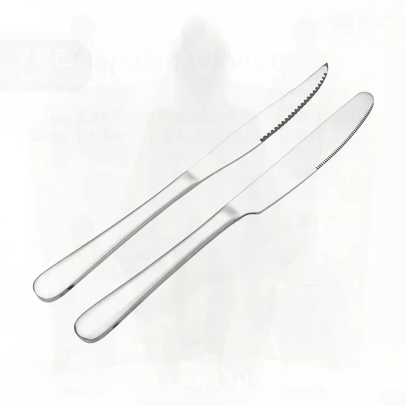 1010 Series Stainless Steel Western Dining Knife And Fork Set Thickened Steak Knife round Head Design for Household And Hotels