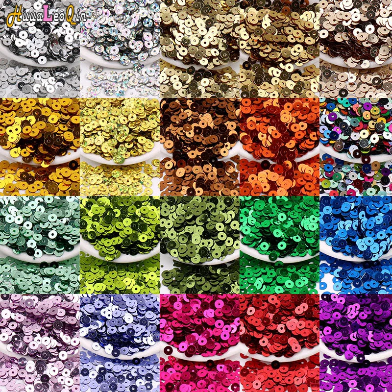 4/5/6mm Circular Hole PVC Sequin Silver Bottom Laser Bead DIY Hand Sewn Embroidery Scattered Bead Sequin In Stock