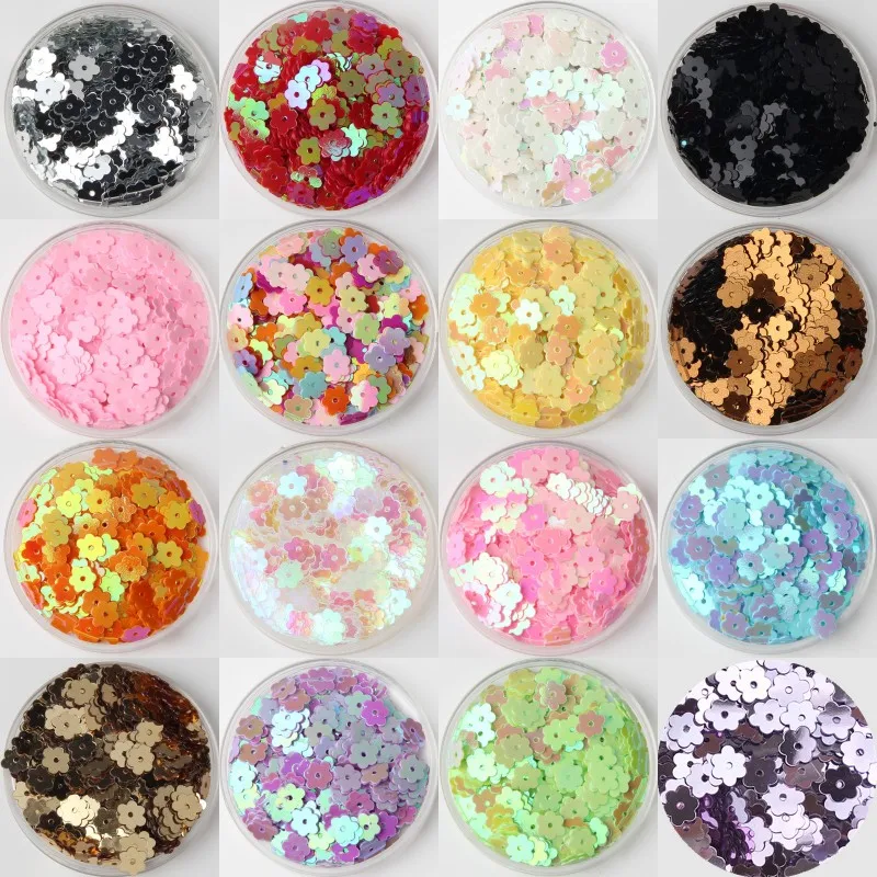 720Pcs/Lot 6mm Flat Plum Flower Sequins Paillettes Center Hole For DIY Sewing Accessories Korea Costume Jewelery Fittings