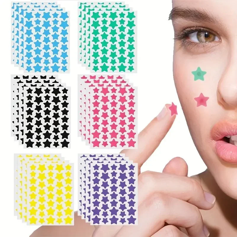 Invisible Acne Patch Overnight Fast Healing Hydrocolloid Blemish Cover, Star Design, 280pcs Ultrathin Skin-Friendly for Face Car