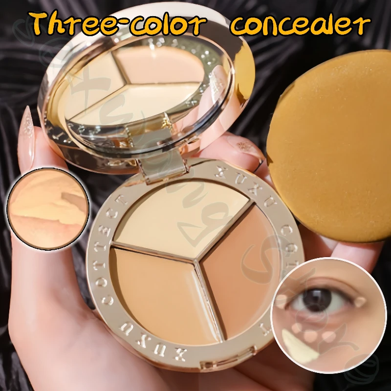 XUXU Small Gold Nuggets Three Color Concealer Covering Dark Eyes Acne Marks Face Spots Concealer Patch Concealer Plate
