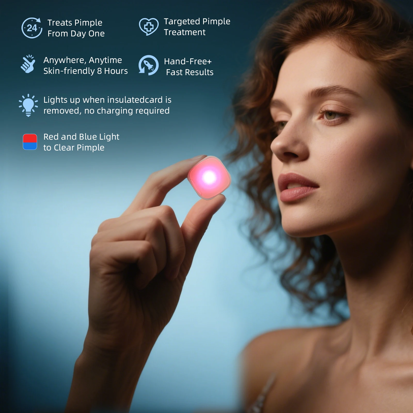 Trend 2025 Hydrocolloid Acne Pimple Patch Machine Mini Electronic Led Red & Blue Light Acne Therapy Patch