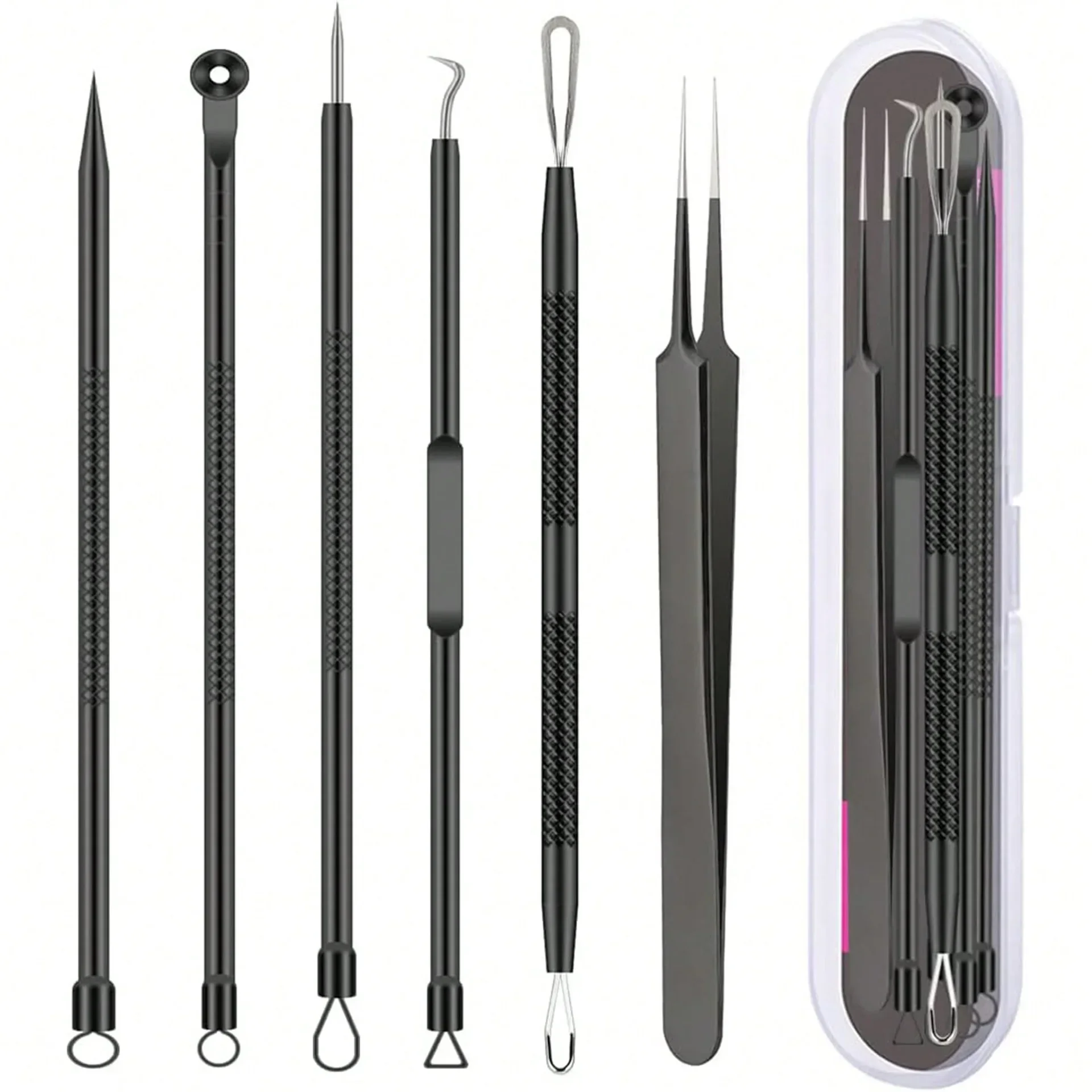 6PCS Pimple Removal Tool Blackheads Acne Remover Face Cleaning Kit Black Dots Remover Acne Tool Pimple Patches Acne