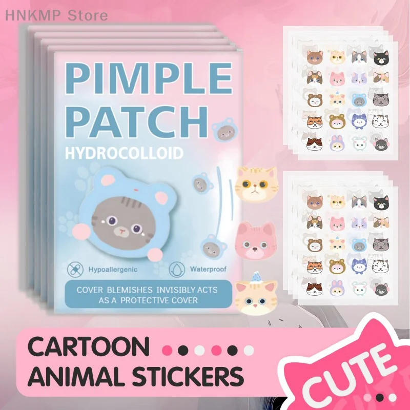 600pcs Cartoon Animal Shaped Acne Patches Skincare Stickers Makeup Tools
