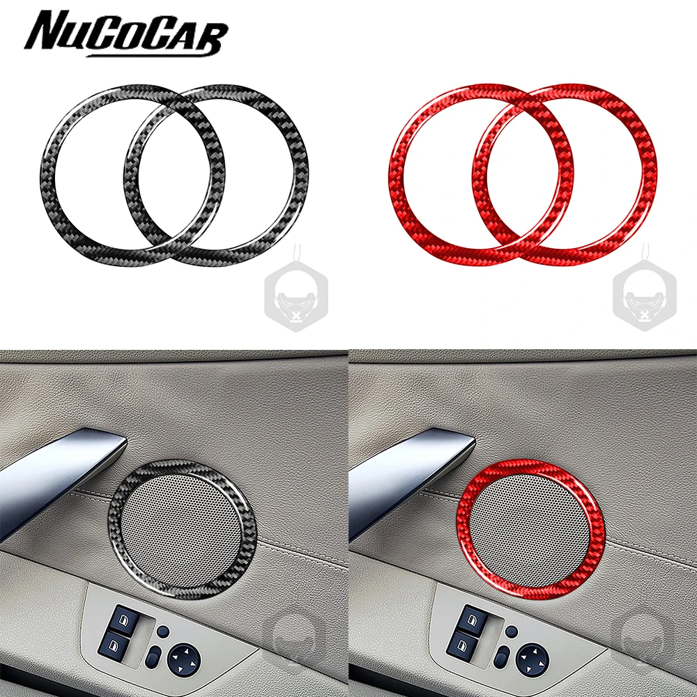 For BMW Z4 E85 E86 2003-2008 Carbon Fiber Door Speaker Horn Panel Trim Cover Car Interior Accessories Decorative Stickers