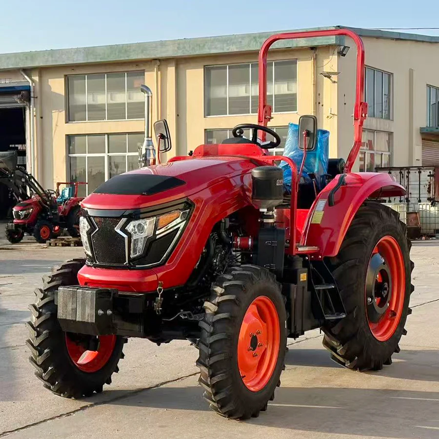 Free Shipping 4WD Compact Farm Tractor 4x4 Diesel Engine Mini Agricultural Wheel Tractor Hydraulic Steering CE EPA Customized