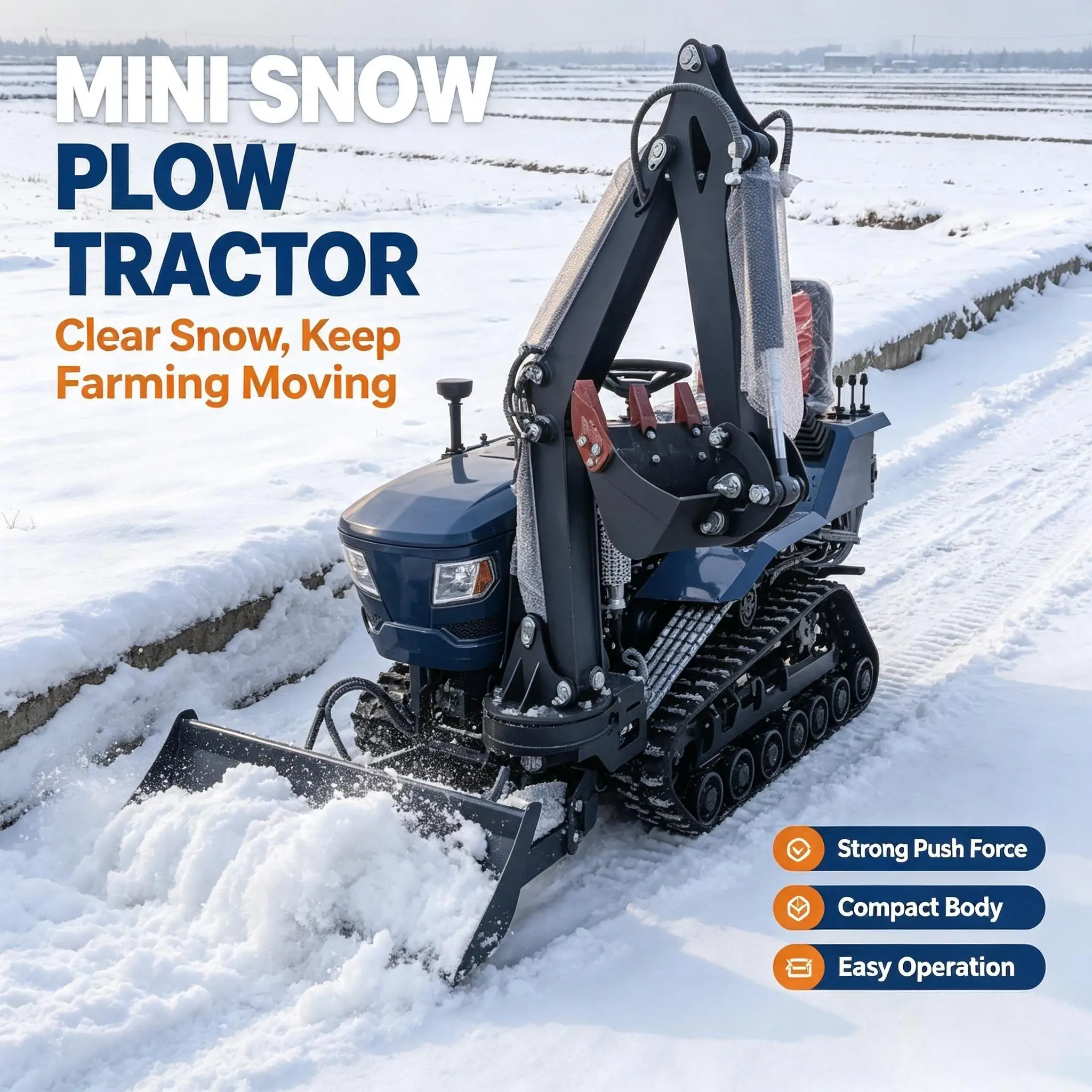 Farm Use Crawler Tractor 35HP 50HP 60HP 80HP 100HP 120HP Rubber Track Machine for Cultivation in Orchard Paddy Mountain Terrain