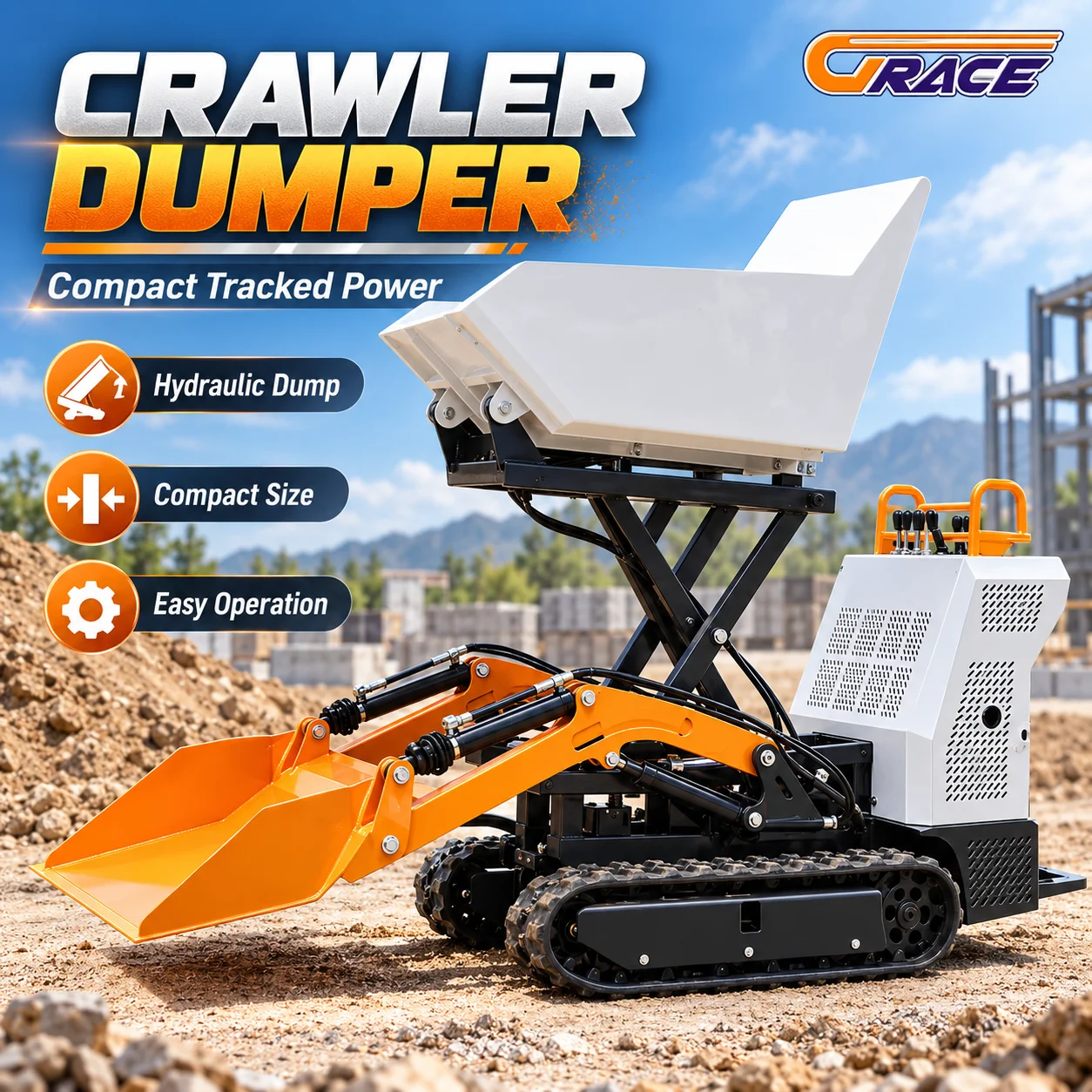 Hot Sale 500KG Diesel Powered Wheel Self-propelled Tipper Dumper Small Farm Construction Tipping Transport Car