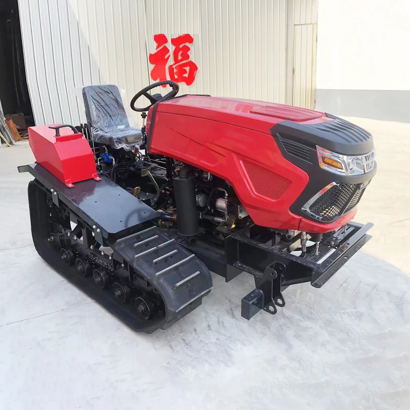 Customized Agricultural High-Power Cultivator, Crawler Rotary Tiller, 60 HP Crawler Tractor Multifunctional Cultivator