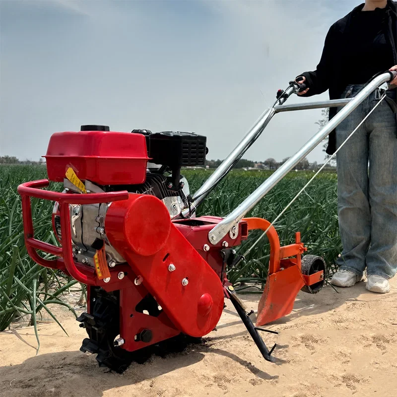 Low-Profile Tracked Micro-Tiller Petrol-Powered Multi-Function Machine for Trenching, Hilling, Fertilizing, Seeding(Customized)