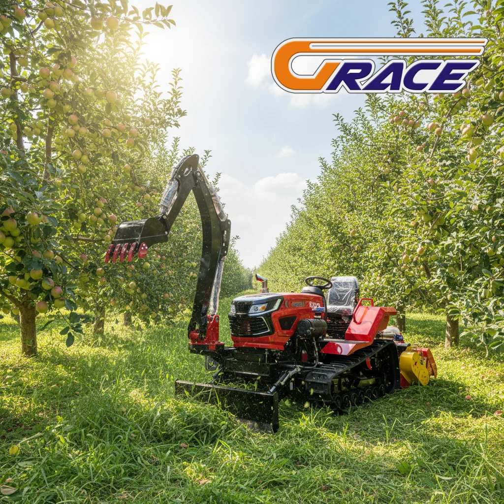 35HP Mini Crawler Tractor Diesel-Powered Small Track Tractor for Orchard Vineyard Tilling & Fertilizing Work