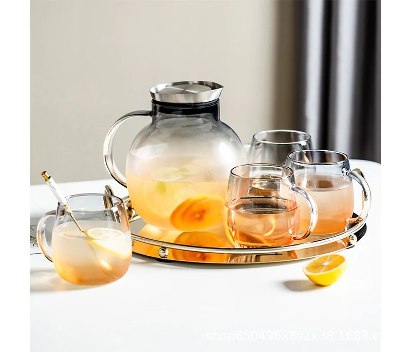 DSA light luxury premium family glass water set, living room kettle drinking cup light luxury exquisite household set