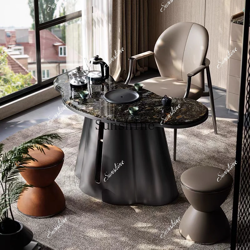 Natural marble household small tea table kettle integrated light luxury modern simplicity  FT