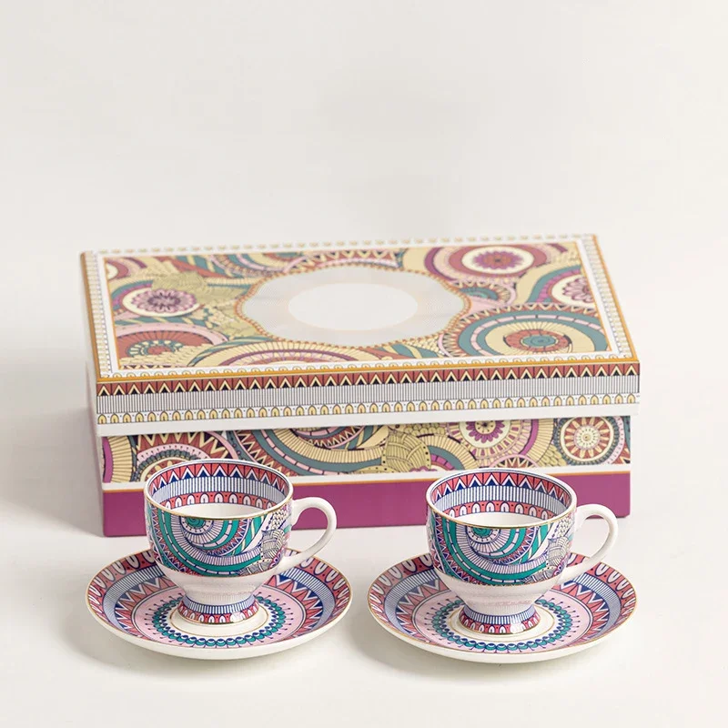 Bone china Coffee Cup and Saucer set Light Luxury High-end Creative Peacock Ceramic 8/10in Dinner Plates Mug Kettle