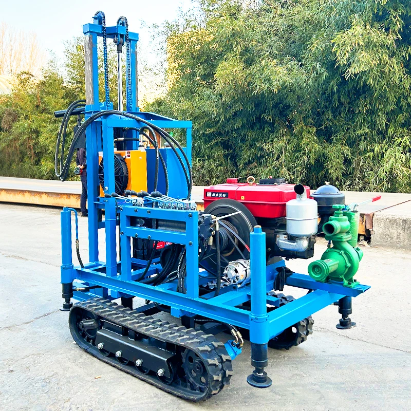 Customized 200m Depth Water Well Drilling Rig 22hp High-Efficiency Crawler Diesel Water Well Drilling Rig