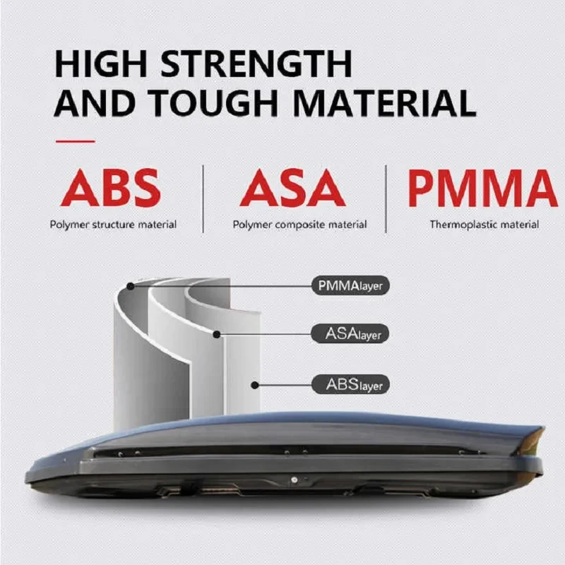 820L OEM Manufacturer's SUV Car ABS Waterproof Roof Lage Box Sports Design Universal Travel Storage Suitcase