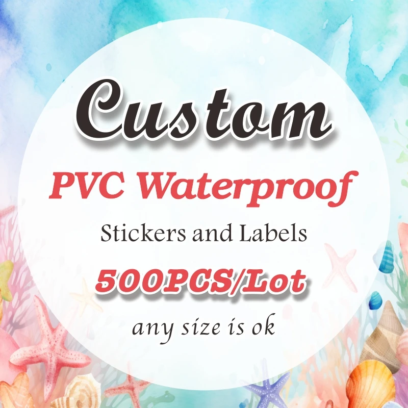 500PCS PVC Waterproof Stickers Custom Stickers and Customized Logo Wedding Birthday Gift Box Stickers Design Your Own Stickers