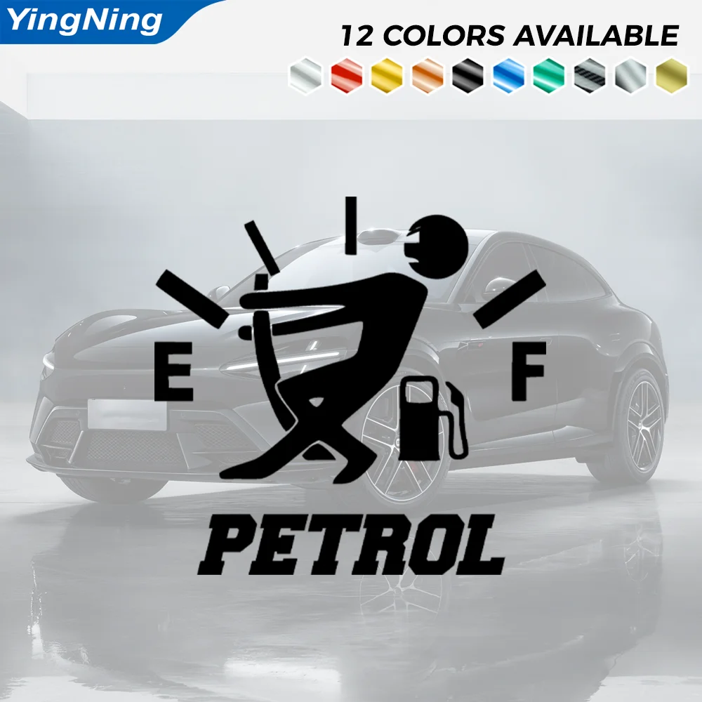 Funny Empty Fuel Gauge Reflective Car Sticker Petrol Cap Vinyl Decal Fuel Door Window Bumper Self Adhesive Vehicle Decoration