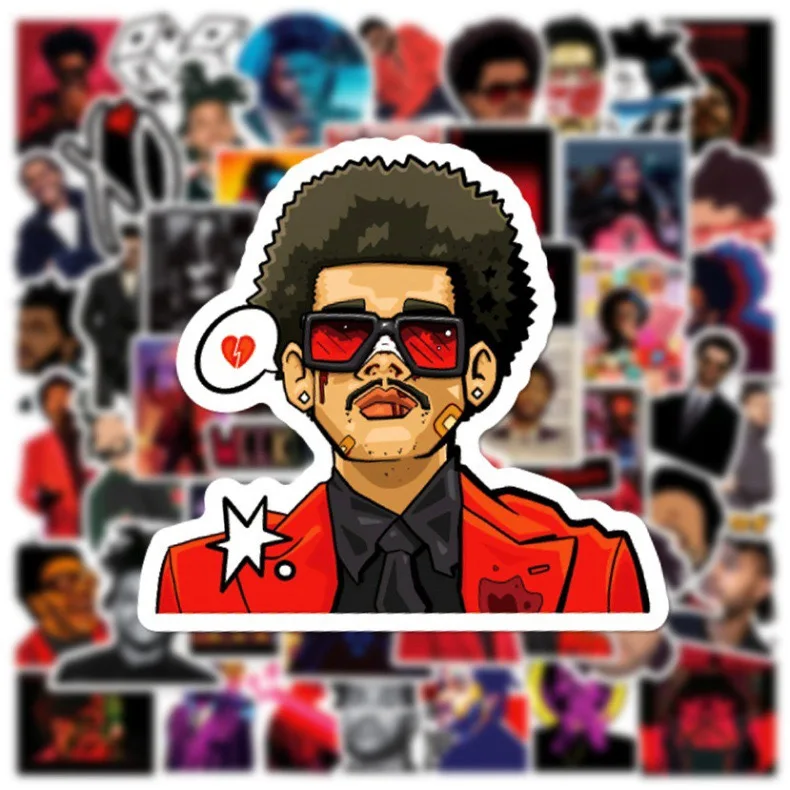 10/50PCS Singer The Weeknd Stickers DIY Laptop Stationery Travel Luggage Motorcycle Laptop Wall Car Decoration Sticker Kids Toy
