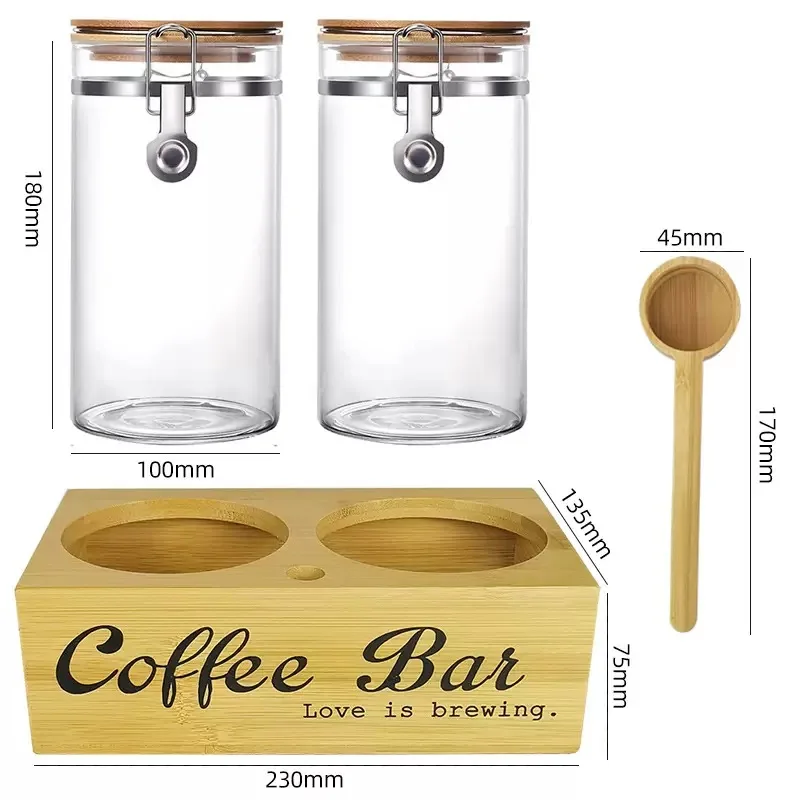 Coffee Storage Jars 2 Pack with Lids and Scoops Airtight Canisters for Coffee Beans Tea Kitchen Organization