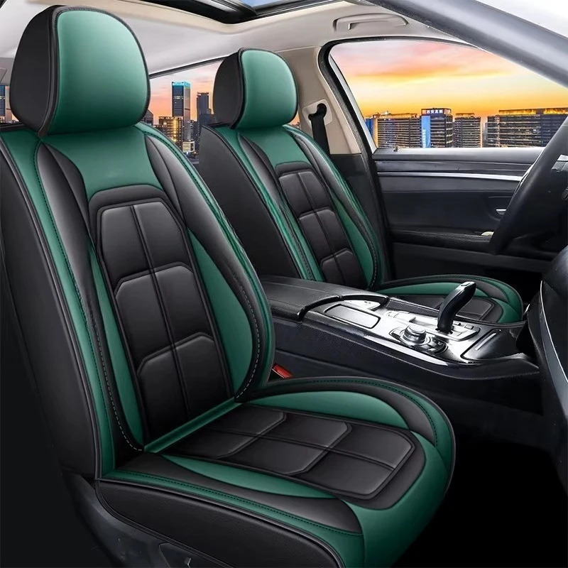 Universal Car Seat Cover Package Sports Protective PU Leather Five Seasons Front Cushion Seat Cover for Car Interior Summer Four