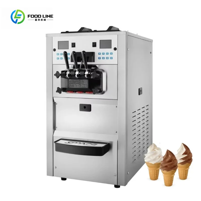 Twin Flavor Table Top Commercial Soft Ice Cream Machine High Output for Shop Custom