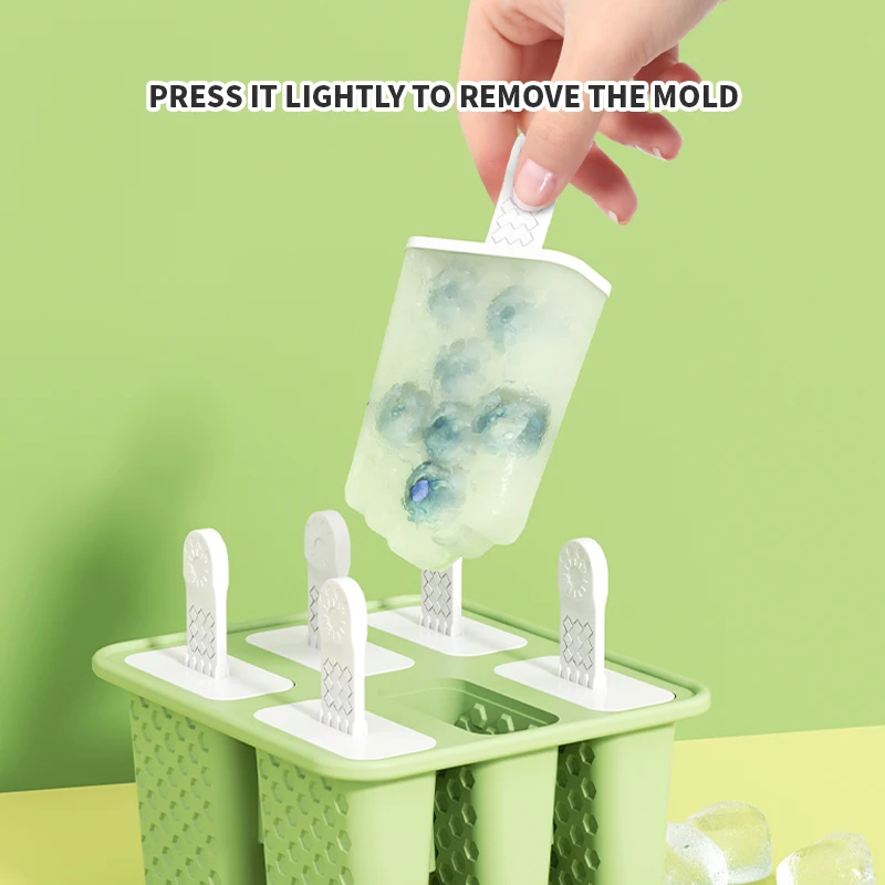 Silicone Popsicle Molds Ice Pop Maker Molds with 6 Reusable Sticks,Easy-Release Reusable Popsicle Moulds Shapes