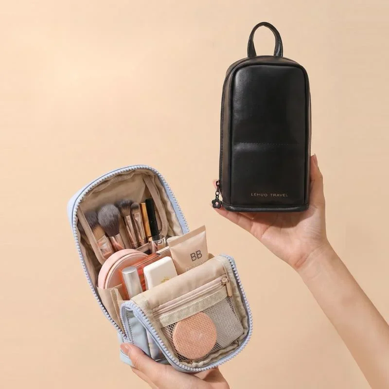 20cm Portable Foldable Standing Makeup Bag Cosmetic Pouch Organizer Travel Toiletry Bag Brush Storage Case Women Vanity Beauty