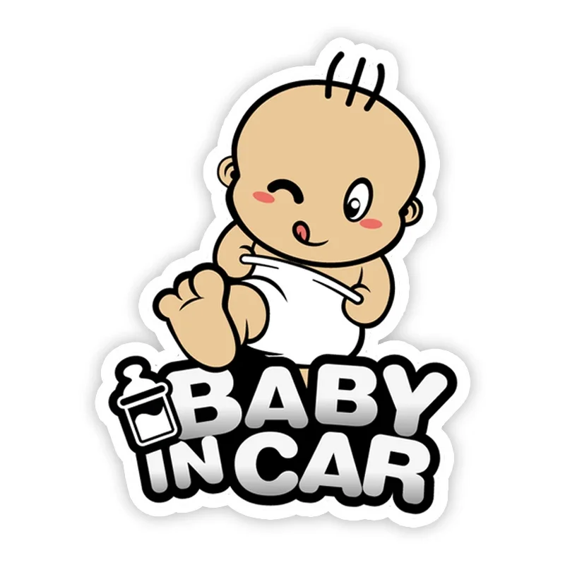 Car sticker self-adhesive flower boy baby car decoration bumper rear window waterproof and sunscreen PVC15CM