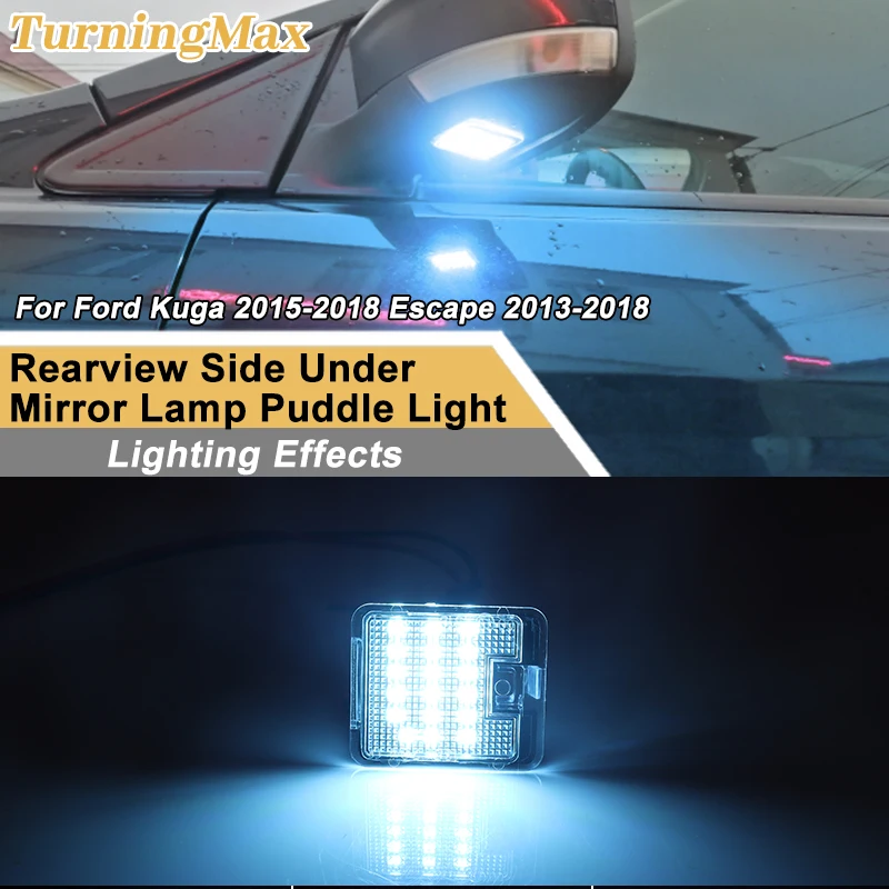 LED Under Side Mirror Puddle Light For Ford Focus MK3 Escape Kuga MK1/2 Mondeo MK4/5 Galaxy WA6 C-Max S-Max Car Courtesy Lamps