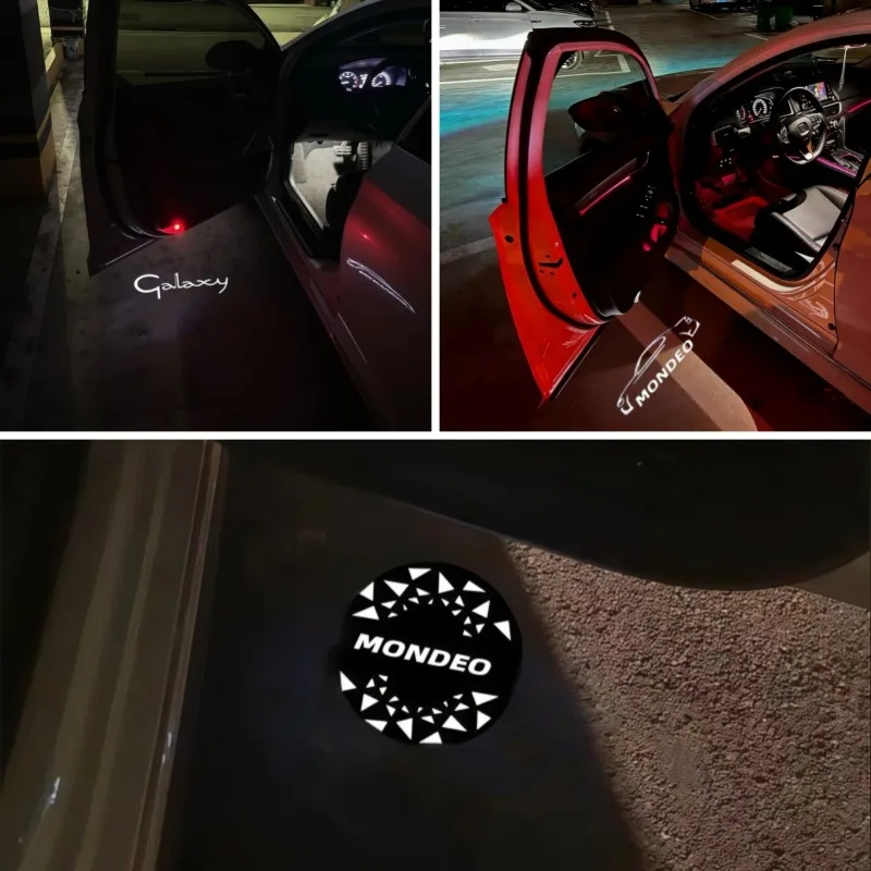 2PCS For Ford Galaxy MA6 2 S-MAX MK1 2006-2015 Mondeo MK4 BA7 Led Car Door Logo Light Projector Ghost Shadow Lamps Car Goods