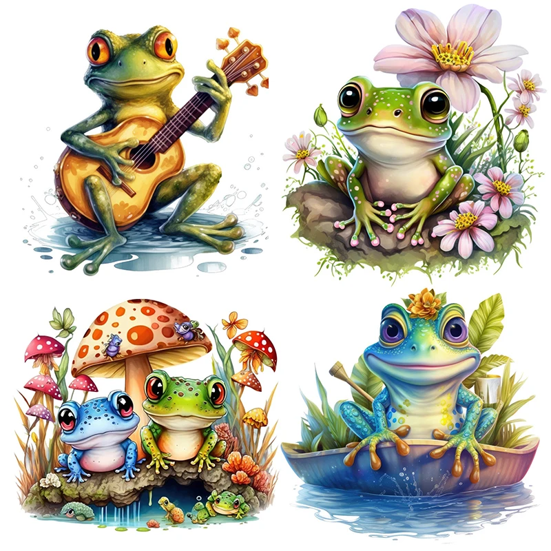 T777#Cute Frog Wall Sticker Kids Room Background Home Decoration Mural Living Room Wallpaper Funny Decal