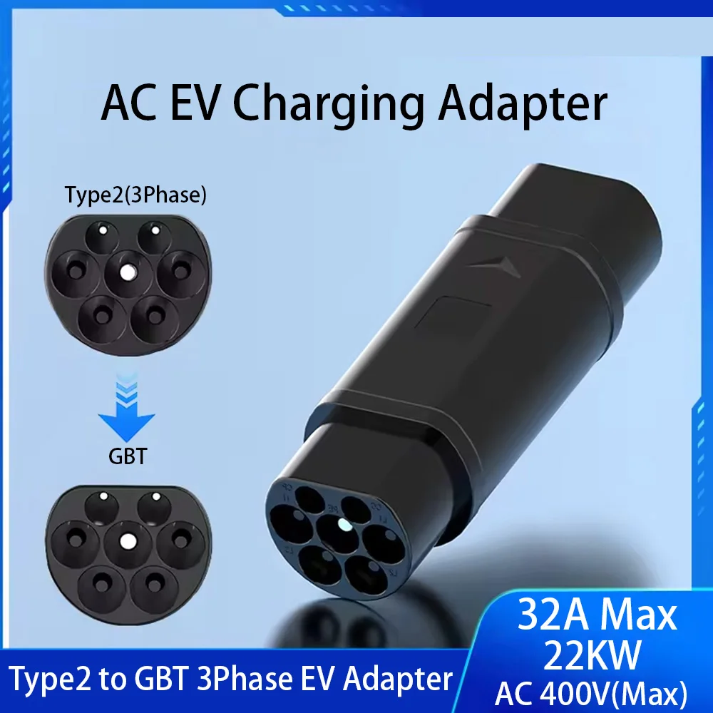 Car Charging Type 2 To GBT 3Phase EV Charging Adaptor IEC 62196 To GB China Standard Chinese Car Charge Converter Adapter 32A