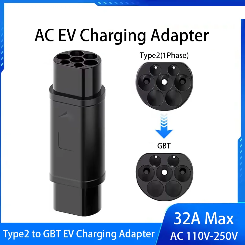 Car Charging Type 2 To GBT EV Charging Adaptor IEC 62196 To GBT China Standard Chinese Car Charge Converter Adapter 32A