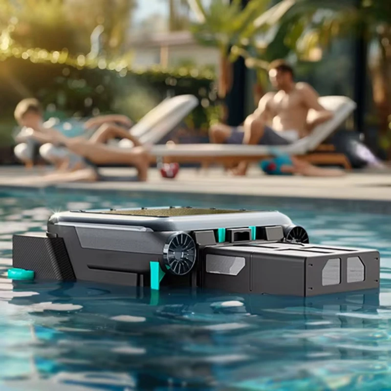 Professional Portable Solar-Powered Automatic Pool Vacuum Cleaner Robot Auto-Docking Design Ground Pool Skimmer Pool Cleaning