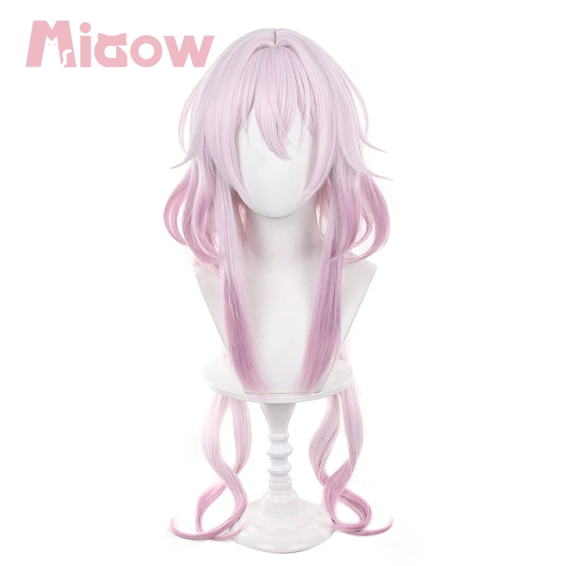 Honkai: Star Rail Evernight Cosplay Wig, Light Pink Gradient Dark Pink Heat Resistant Synthetic Wig for Halloween Cosplay