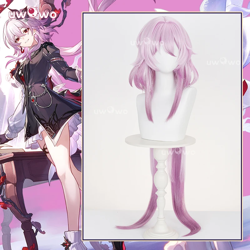 UWOWO Evernight Wig Game Honkai Star Rail Evernight Cosplay Wig March 7th Wig Long Hair White and Blue Hair  Halloween Wig