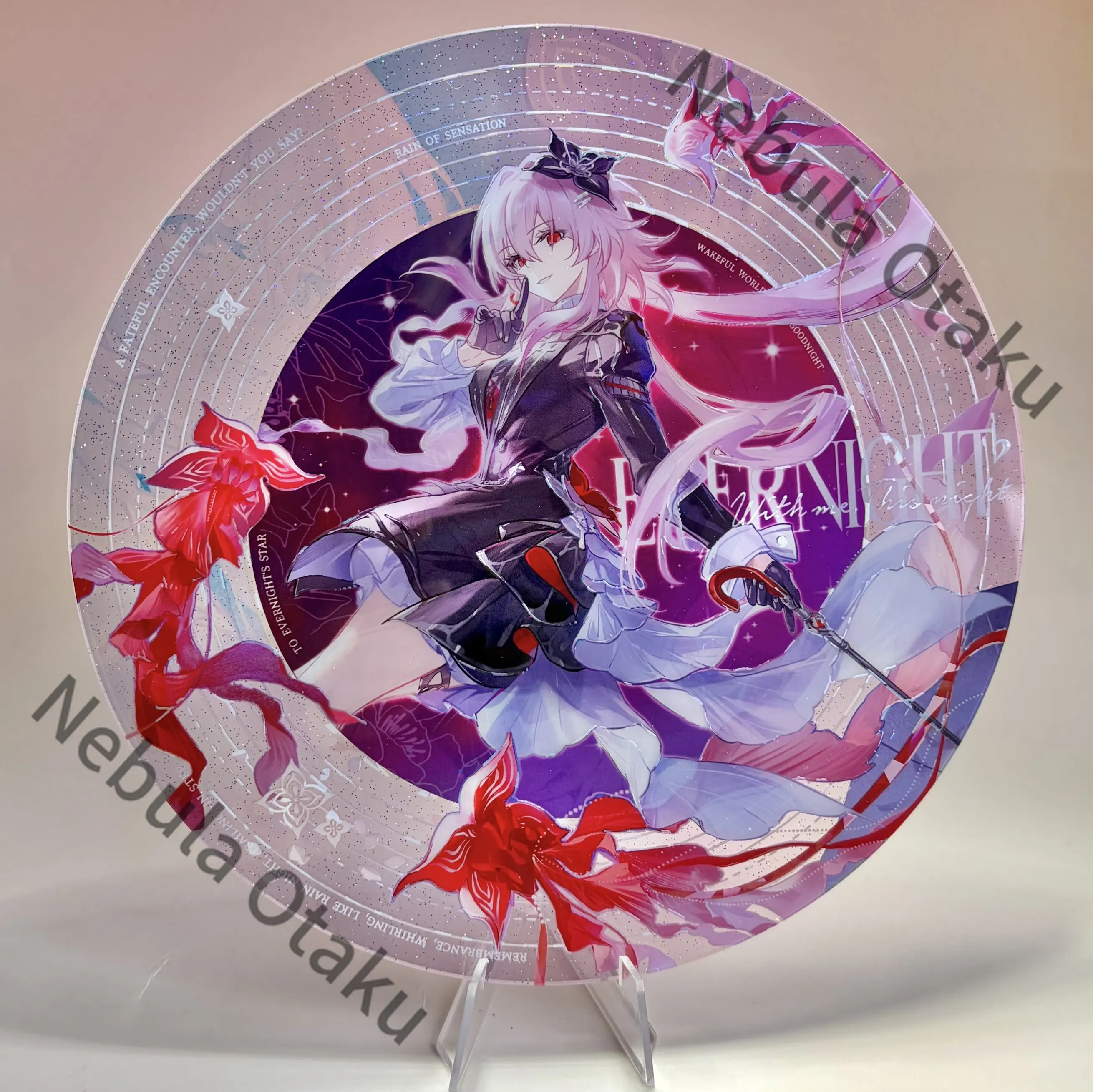 Honkai: Star Rail March 7th Evernight Imitation Vinyl Records Postcard Badge Cosplay Colleagues Game Related Products Gifts