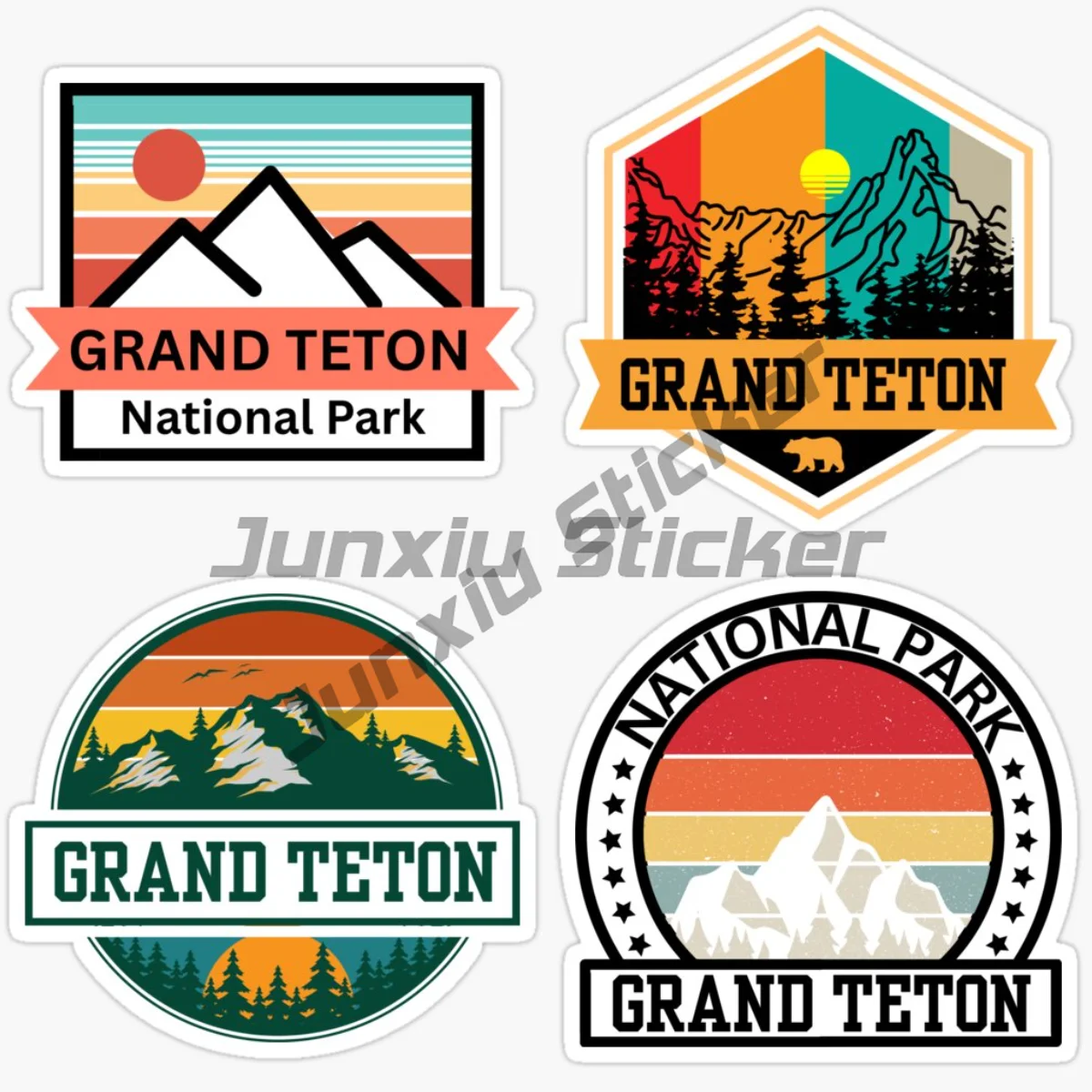 GRAND TETON NATIONAL PARK America Tourist Commemorative Stickers Decorate Motorcycle Helmets with Self-adhesive Stickers