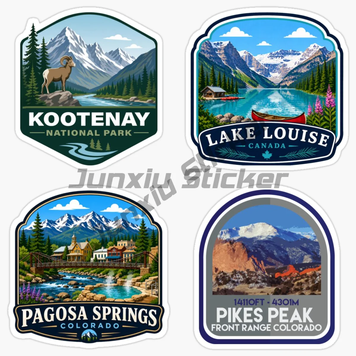 GRANBY COLORADO GRAND TETON JASPER NATIONAL MOUNT ELBERT PIKES PEAK COLORADO Car, Motorcycle Helmet, Bicycle Decoration Sticker