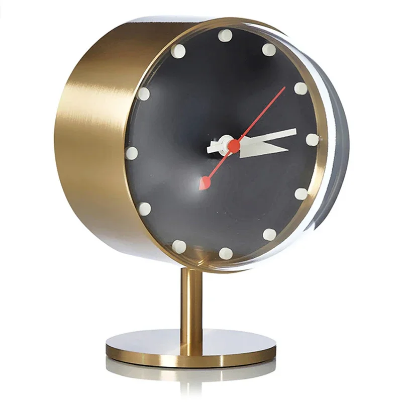 Retro Desktop Clock Bedroom Design Silent Desk Clock Nordic Interior Vintage Tabletop Clocks Home Bedside Table Decoration